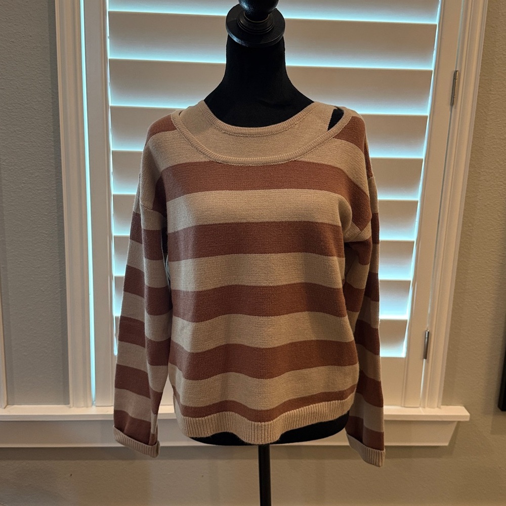 Wishlist Brown and Cream Striped Sweater